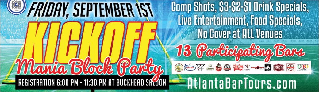  Tickets for Buckhead Kickoff Mania Block Party LIVE in Buckhead Atlanta