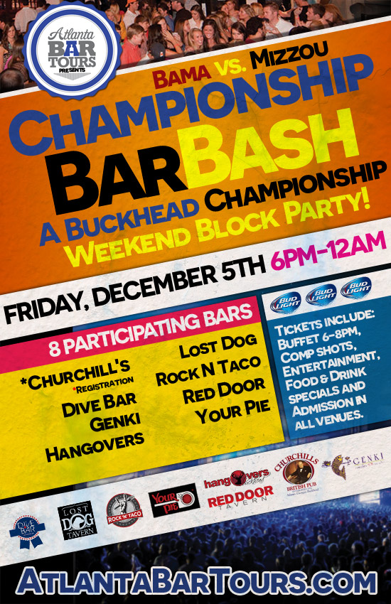 Pre-sale Tickets for Buckhead Championship Block Party & Pub Crawl in Atlanta
