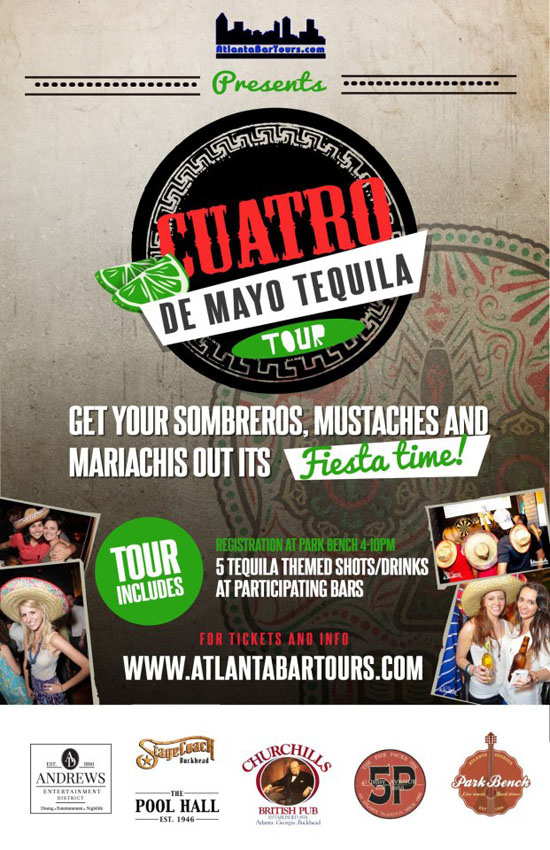 Pre-sale Tickets for Buckhead Cuatro De Mayo Tequila Tour in Atlanta