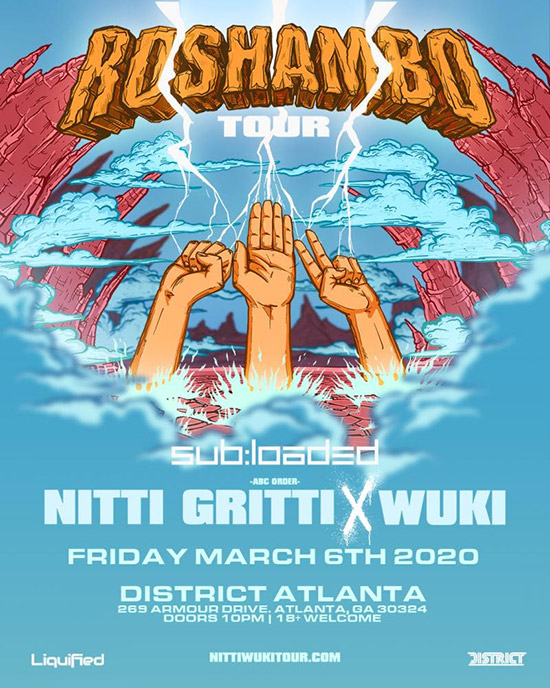 Pre-sale Tickets for Nitti Gritti X Wuki • Roshambo Tour in Atlanta