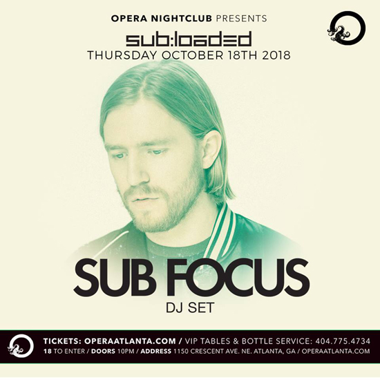 Pre-sale Tickets for Sub Focus - DJ Set in Atlanta