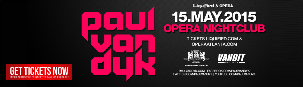 Discount Tickets for Paul Van Dyk LIVE at Opera Atlanta